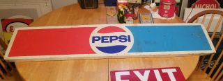 Old Vintage Pepsi - Cola Metal Sign Soda Pop Gas Station Oil Rack Tobacco