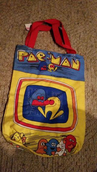 Vintage 1982 Pac - Man Cloth Bag Midway