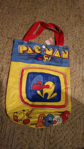 Vintage 1982 Pac - Man Cloth Bag Midway 2