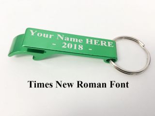 25pcs Custom Engraved RED METAL BOTTLE OPENER KEYCHAIN PERSONALIZED 7