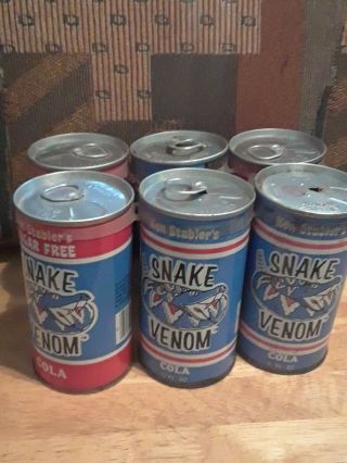 Ken Stablers Snake Venom Cola Cans Empty 6 Pack 1980s Houston Oilers