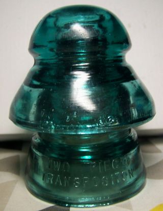 Antique Cd 190 / 191 A T & T Co Two Piece Transposition Glass Insulator - Vnm