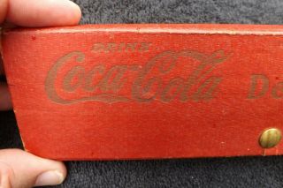 VINTAGE 1930s COCA COLA PENCIL BOX SET WOOD RULER FIN INK PEN BLOTTERS COKE 3