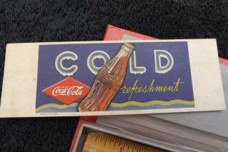 VINTAGE 1930s COCA COLA PENCIL BOX SET WOOD RULER FIN INK PEN BLOTTERS COKE 5