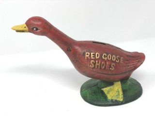 Cast Iron Red Goose Shoes Bank Advertising Premium