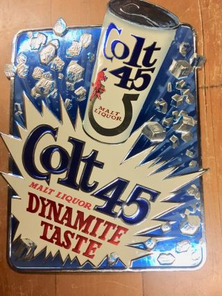 Vintage 1970’s Colt 45 Malt Liquor Bar Sign Old Stock Man Cave Store Dis