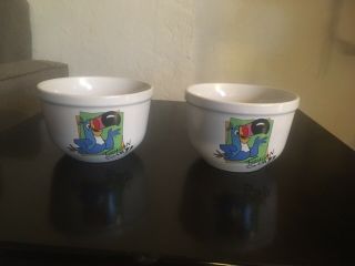 Toucan Sam Kellogg Ceramic Cereal Bowls Houston Harvest 2001 Set Of 2