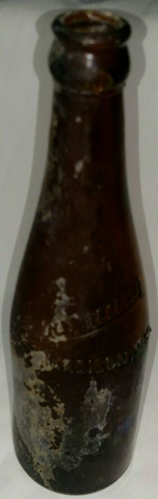 Pre Pro Hausmann Brewing Co Brown Glass Beer Bottle Madison Wi 1900 - 1920