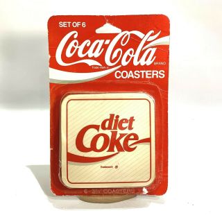 Set Of 6 Coca - Cola Coasters Rare Diet Coke Factory 1970s Vintage