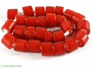 29 Whitehearts Red Trade Beads Flat End Czech Africa Loose Was $9.  99