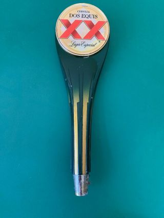 Dos Equis Lager Cerveza Especial Xx Beer Tap Handle Keg Mexico Gold Medalion