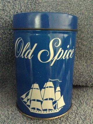 Vintage Ols Spice Clipper Ship Logo Tin Bank Metal Use Or Decor Hong Kong Label