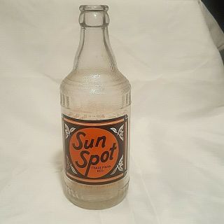 Vintage Sun Spot Acl 12 Oz Soda Bottle 1938 Atlanta Ga.  Very And Shiny