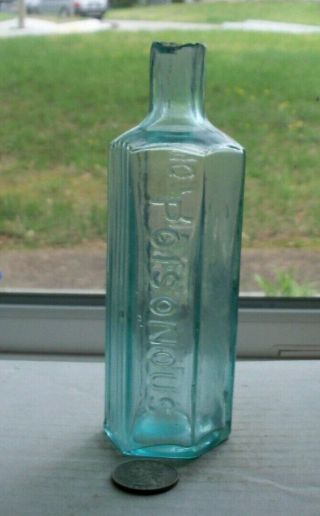 AQUA SHEAR TOP 6 sided POISON EMBOSSED,  POISONOUS,  NOT TO BE TAKEN 2