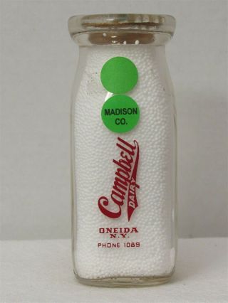 Tsphp Milk Bottle Campbell Dairy Farm Oneida Ny Madison County Phone 1089 Var 2
