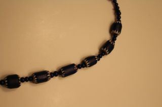 African Trade Beads,  Cobalt Blue Necklace