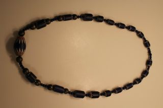 African trade beads,  Cobalt blue necklace 2