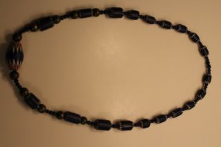 African trade beads,  Cobalt blue necklace 3