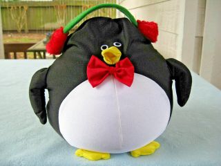Moshi Penguin With Earmuffs & Bow Tie Brentwood Microbead Plush