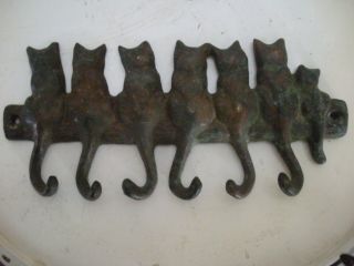 Vintage Cast Iron Cats Tail Hook Hanger Key Holder Wall Hanger