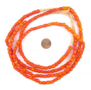 Kenya Coral Camel Bone Beads Nugget 6mm African Orange 26 Inch Strand Handmade