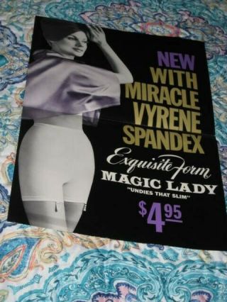 Rare Vintage 1961 Magic Lady Girdle Ad Store Poster