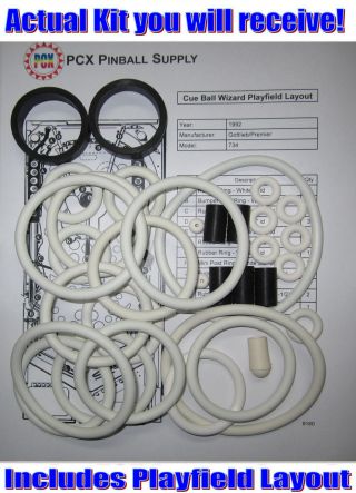 1992 Gottlieb/premier Cue Ball Wizard Pinball Machine Rubber Ring Kit