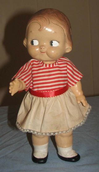 Vintage Campbell Soup Kid,  Composition,  Girl Doll Dolly Dingle Kewpie