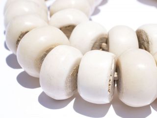 Polished Kenya White Bone Beads Large 21mm African Round Large Hole Handmade 2