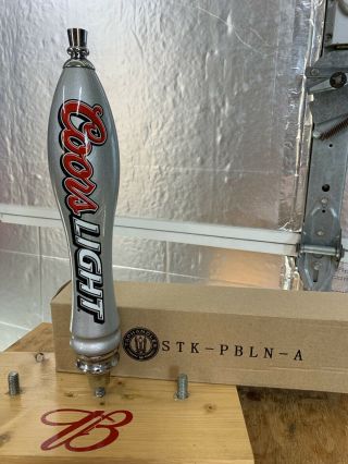 Coor Light Silver Draft Beer Pull Tap Handle Knob Kegerator Keg Old Stock