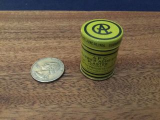 Vintage Apc Rubber Adhesive Plaster Tin.  / Dated June 30th 1906