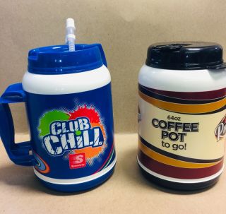 64 Oz Whirley Insulated Travel Cup Mug Speedway Club Chill / Coffee Pot To Go