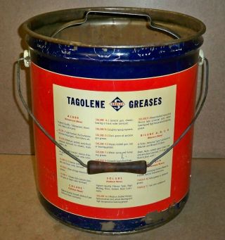 Vintage SKELLY Tagolene 5 Gallon Lubricant Tin Can w/ Parts Washer Tray / Bucket 3