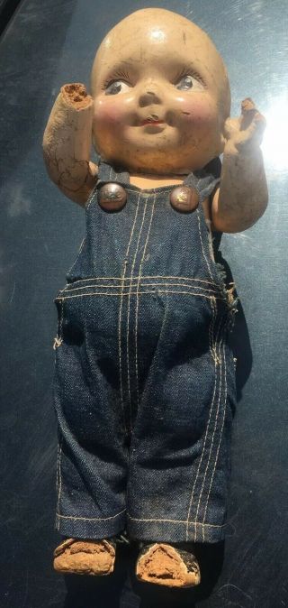 Vintage Buddy Lee Doll In Overalls Horrible Shape Very Old Lee Jeans