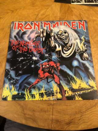 Iron Maiden ‎– The Number Of The Beast 1982 Harvest ‎st - 12202 Jacket/vinyl Vg -