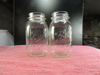 Two Ball Perfect Mason Quart Clear Glass Canning Jar Vintage