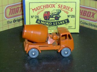 Matchbox MokoLesney ERF Cement Lorry 26 a3 GPW silver trm SC5 EX/NM crafted box 4