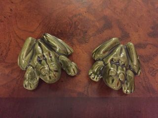 2 Ceramic Frogs With Genitalia Atomically Correct 3“ X 3“ One Male One Female