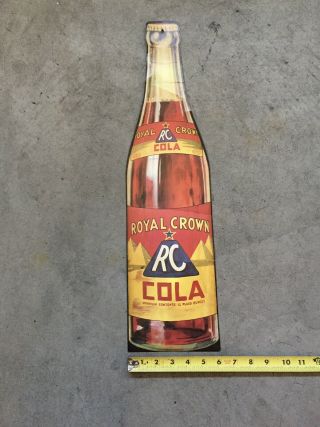 Vintage Royal Crown Rc Cola Cardboard Bottle Die Cut