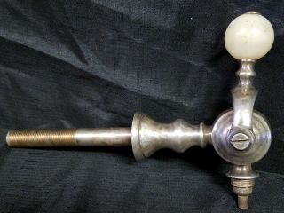 Antique Vintage Soda Fountain Dispenser Marble Ball Silver plated Syrup Tap 2