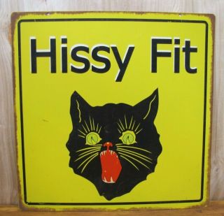 Hissy Fit Cat Sign Creepy Howling Scaredy Bugout Eyes Kitty Kat Noag