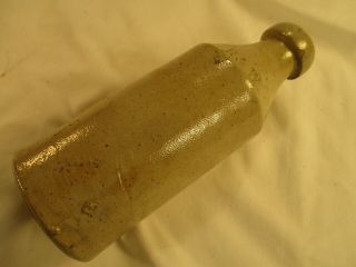 R & W Stoneware Bottle,  7 " High,  C.  19th C. ,  Vgc