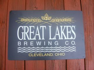Vintage Great Lakes Brewing Company Metal Beer Bar Tin Sign Cleveland Ohio