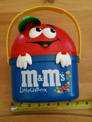 M&m Lunchbox Lunch Pail.  Htf.  Circa 1990s.  Rare.  Red Character.  Rare Unique