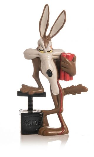 Looney Tunes Wile E.  Coyote With Dynamite & Acme Plunger Pvc Figure