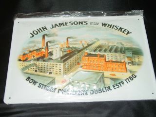 John Jameson Tin 3 D Bar Sign Three Star Whiskey Bow Street Dublin Distillery