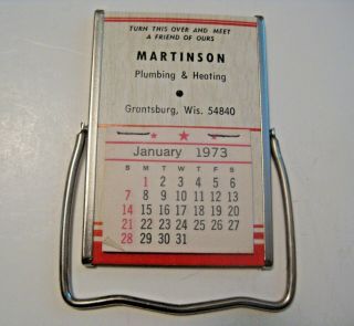 Vintage 1973 Martinson Plumbing & Heating Grantsburg,  Wis.  Advertising Calendar
