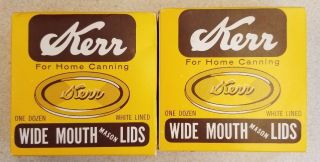 Vintage Kitchen Kerr Wide Mouth Mason Canning Jar Caps And Lids 2 Boxes