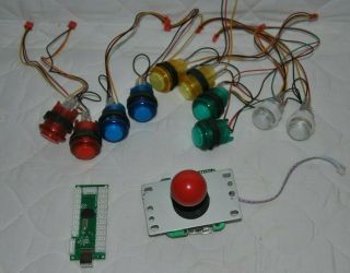 Eg Starts 10x 5v Led Lit Arcade Push Buttons With Micro Switches & Joystick