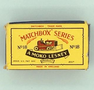 Box For 1955 Moko Lesney Matchbox No.  18 Bulldozer